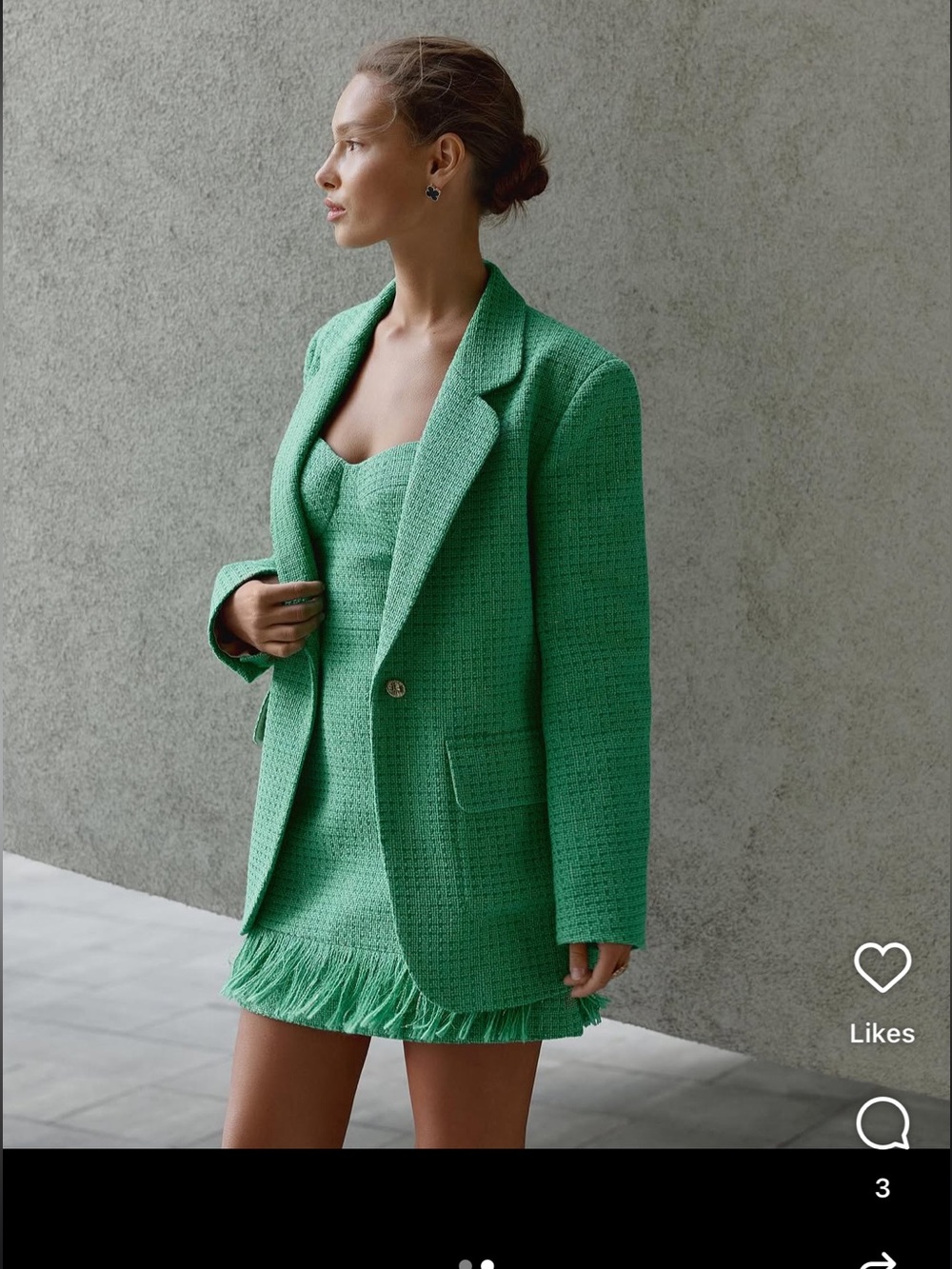 GORGEOUS GREEN TWEED DRESS ONLY size XS , Amazingly high quality!